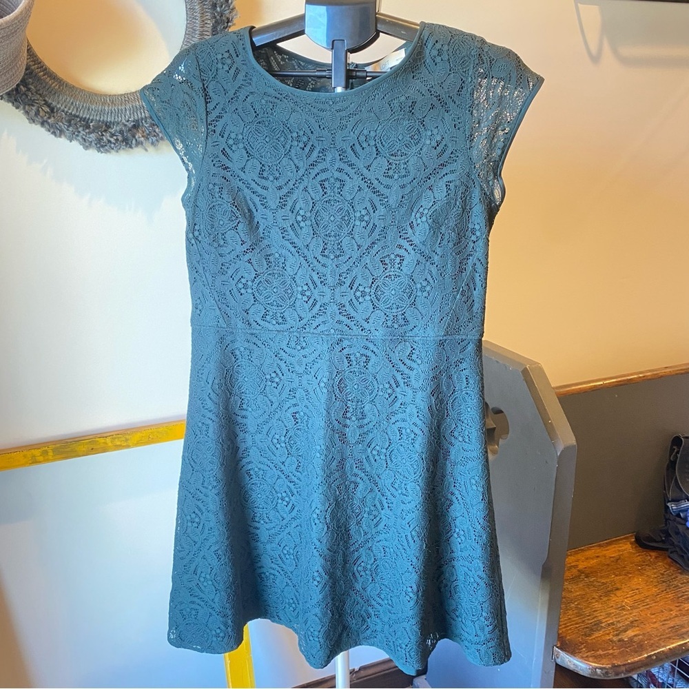 LOFT Lace Dress in Teal